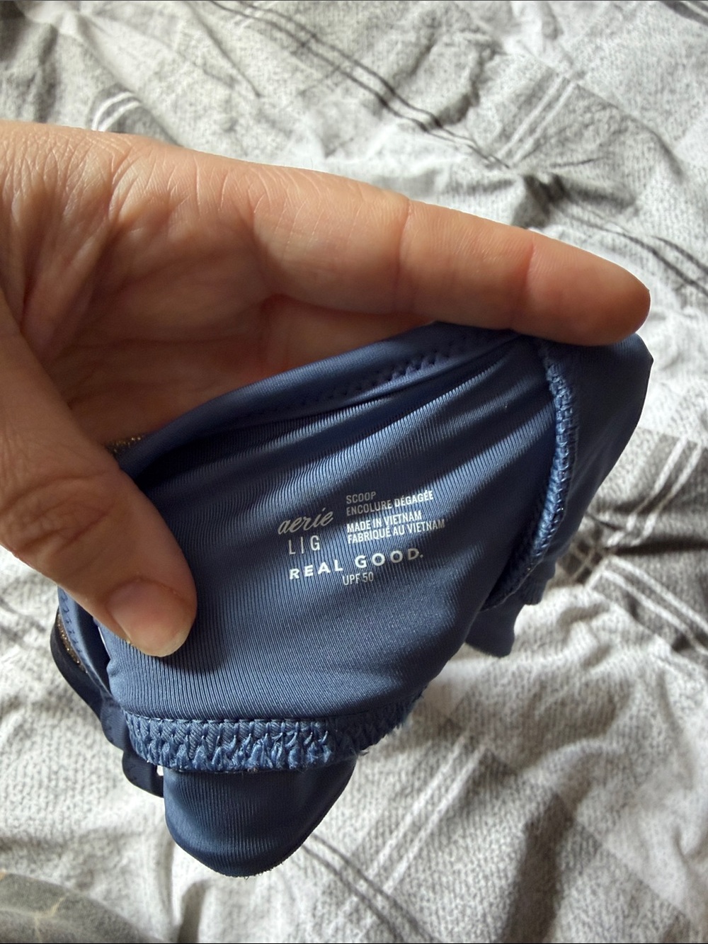 NWT AERIE SPARKLE STRAIGHT SCOOP BIKINI TOP - Picture 5 of 5